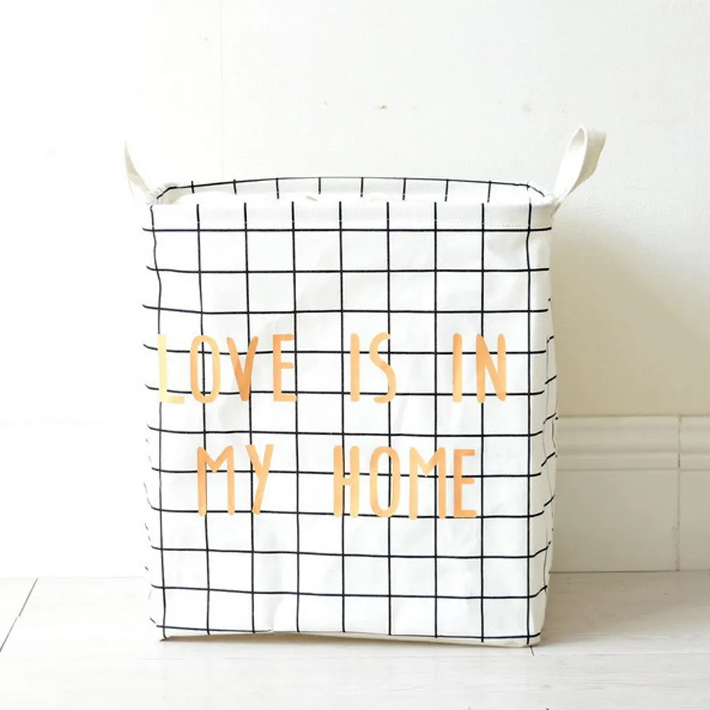 Домашняя сумка для хранения из хлопка и льна водонепроницаемая PE краска корзина