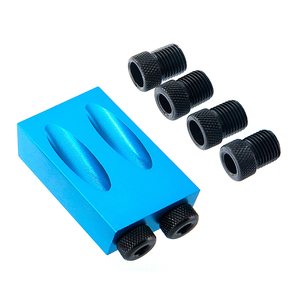 

Dual Pocket Hole Jig Kit 6/8/10mm Bit Angle Drive Adapter for Woodworking Drilling Holes Guide DIY Joinery Wood Work Tool Set