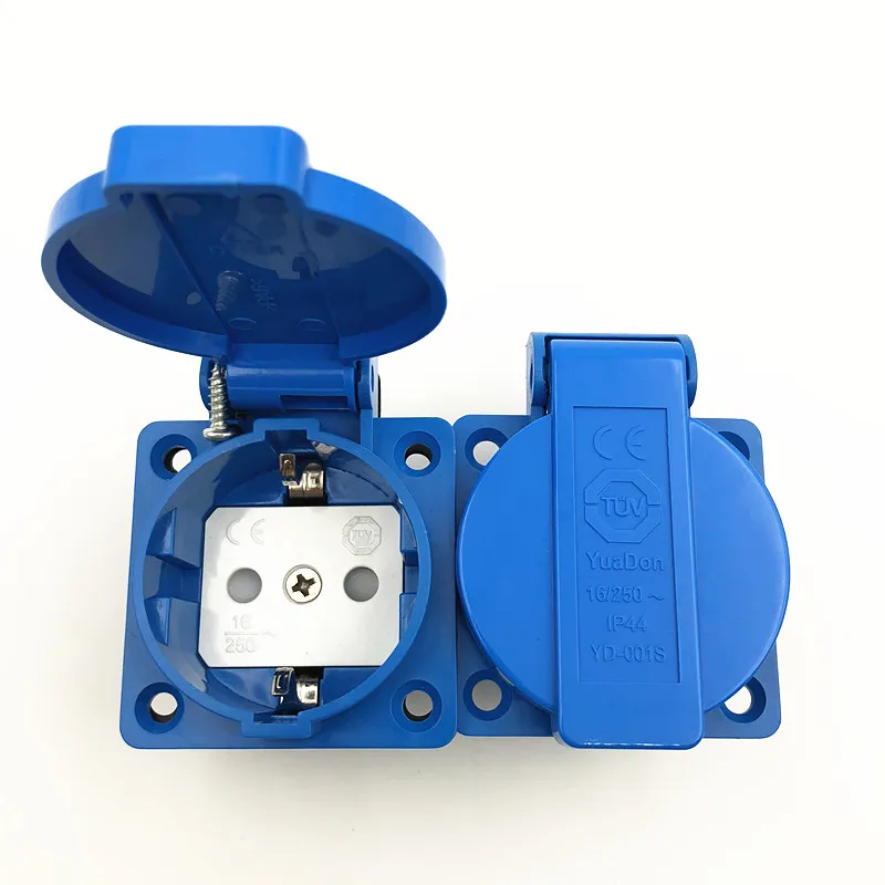 Стандарт ЕС водонепроницаемая розетка 16А 250В синяя панель управления