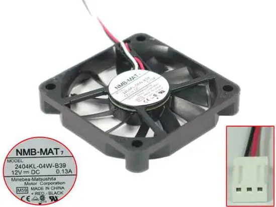 NMB-MAT 2404KL-04W-B39 M59 DC 12V 0.13A 60x60x10 мм 3-проводной Вентилятор охлаждения сервера