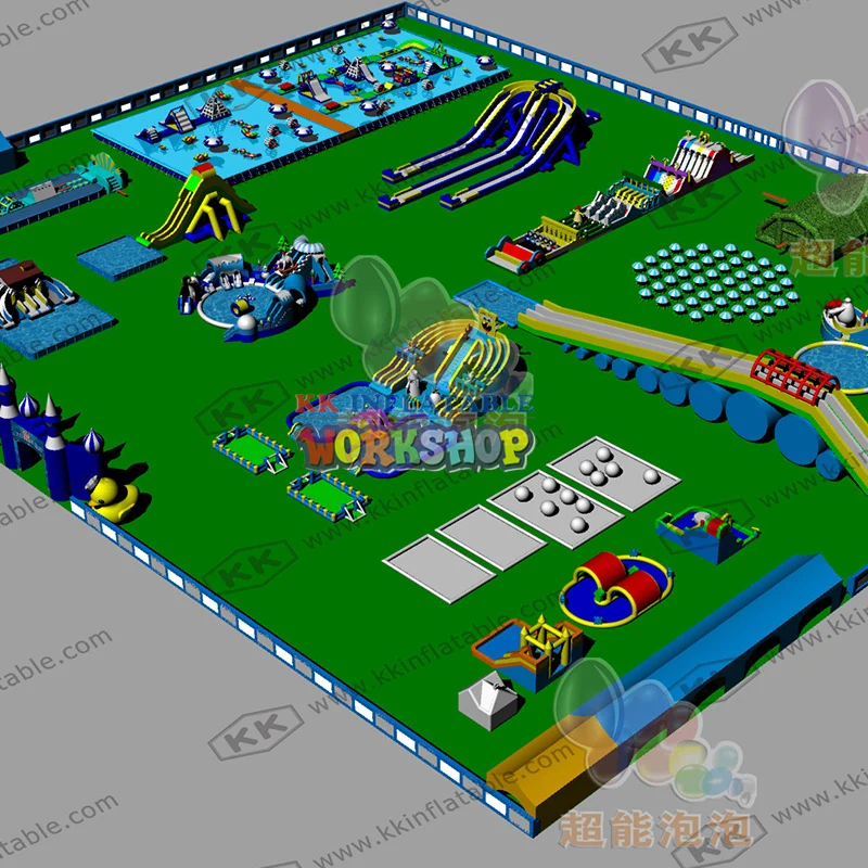 Goede Custom Aantrekkelijke Opblaasbare Commerciële Populaire Pvc Dekzeil Opblaasbare Water Slide Park Met Beugel Zwembad