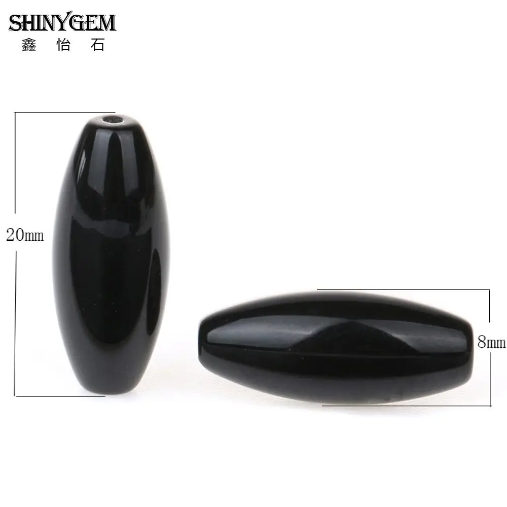 ShinyGem Горячая продажа черные обсидиановые бусины тонкий столбик натуральный