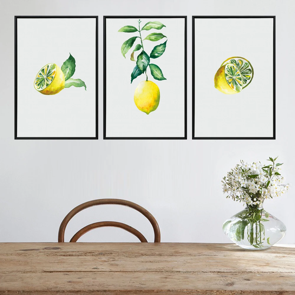 Скандинавские современные настенные художественные картины 3 комплекта желтый