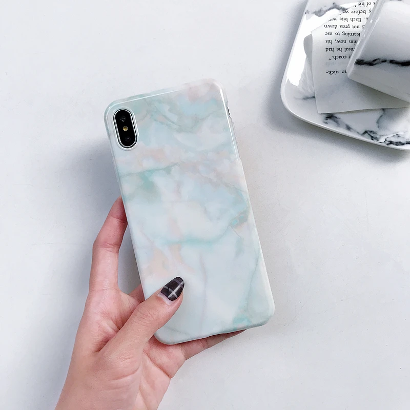 SUYACS синий Мрамор узор чехол для телефона для iPhone 11 Pro Max XR XS MAX X 6 6S 7 8 Plus Мягкий IMD полный корпус чехол-накладка для телефона чехол s - Цвет: 20