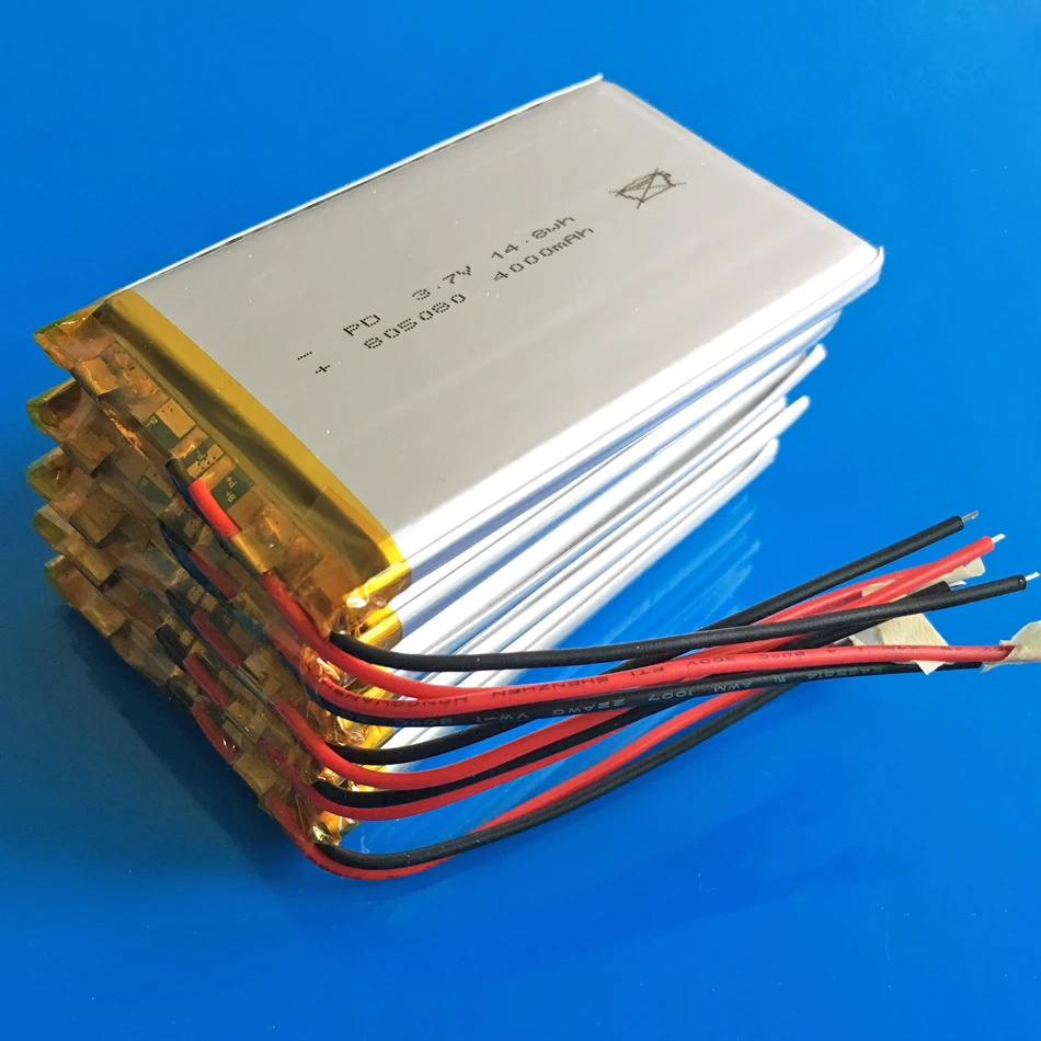 5 шт. литий полимерные аккумуляторные батареи 3 7 в 4000 мАч для GPS PSP DVD PAD tablet pc laptop power