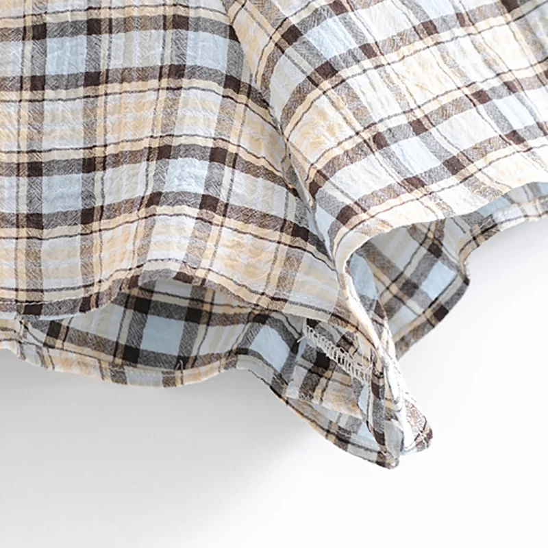 Для женщин пикантные клетчатые комбинезоны клетчатый V шеи три четверти рукав