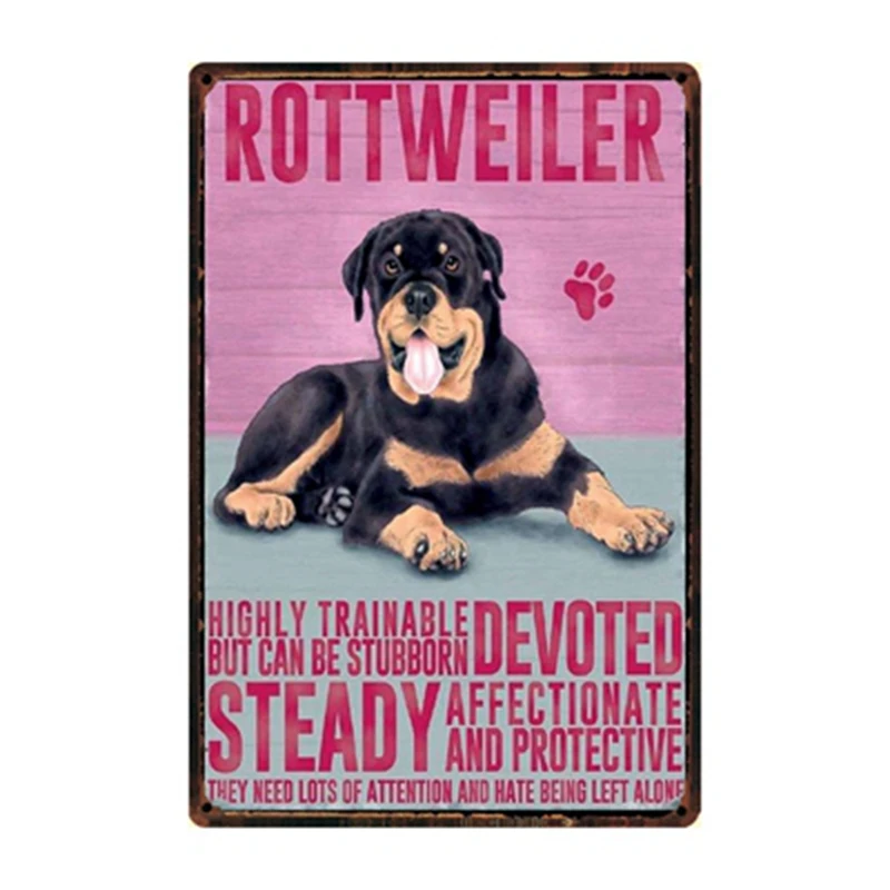 [ WellCraft ] Pet Dogs Pug Dachshund Border Collie Greyhound Metal Sign Posters art Vintage Mural Painting Custom Decor WW8 - Цвет: w-1160