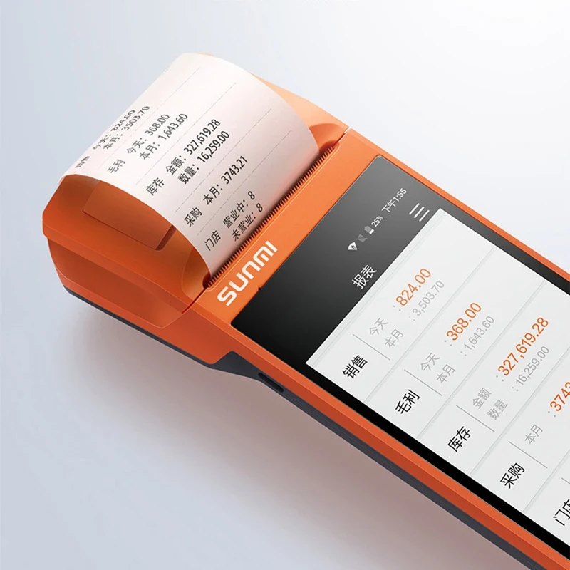 V1S сборщик данных Android Ручной беспроводной Bluetooth принтер POS терминал PDA