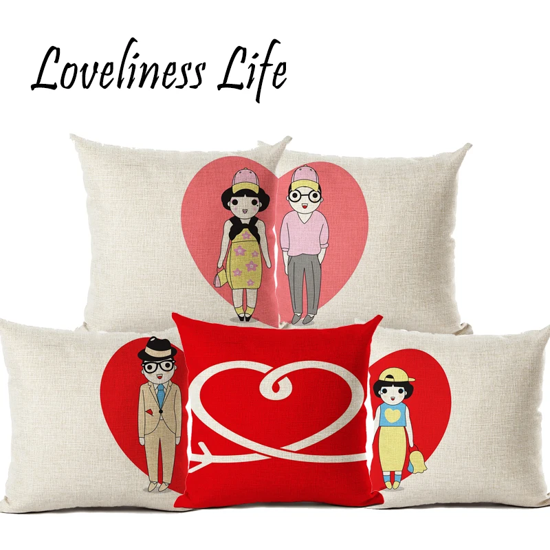 День Святого Валентина подарок для мальчиков и подушка девочки чехол из хлопка