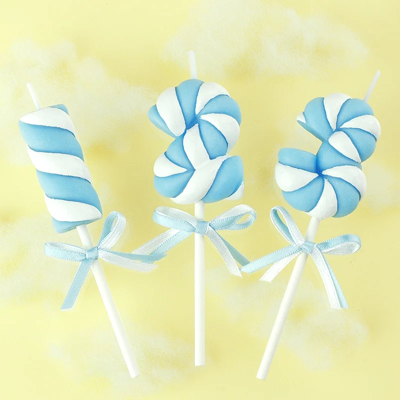 Высокое качество Творческий Зефир номер свечи Baby Shower первый день рождения девочка мальчик Вечеринка день рождения торт Топпер украшения детей