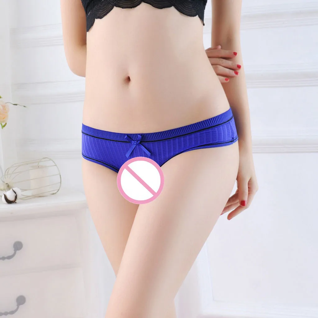Модные женские сексуальные трусы FREE OSTRICH синие стринги мягкое удобное нижнее