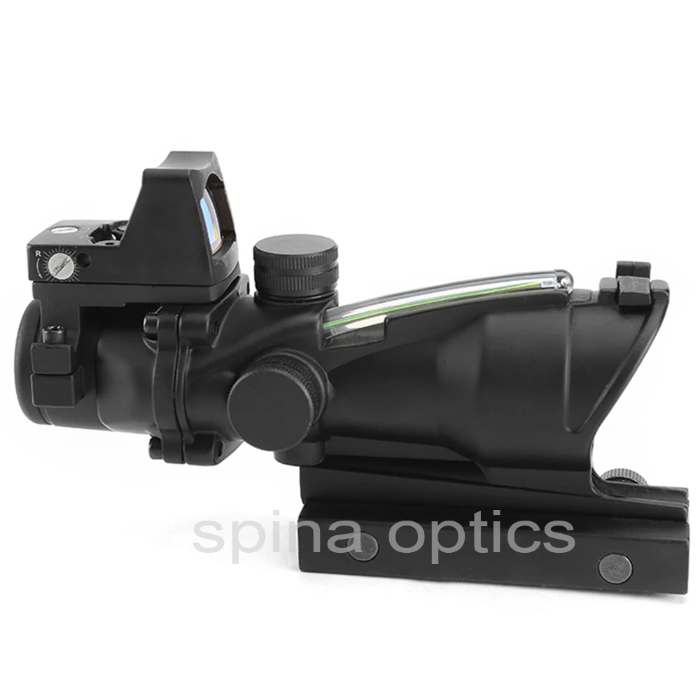 Охотничий Прицел ACOG 4X32 из настоящего волокна, красный, зеленый, с подсветкой, прицел с RMR Red Dot для винтовки. 223. 308 калибра