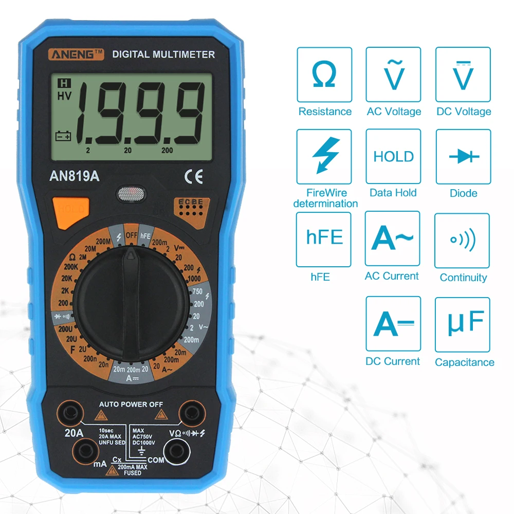 Professional Physical Measurement Multimeter + Measuring Line Alligator Clip Multi-function Tool | Инструменты