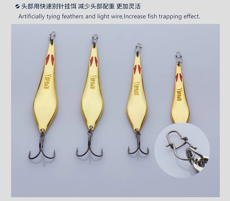 YAPADA Jigging 503 Demon Fox 10 г/15 г владелец тройной крючок 70-80 мм перо Многоцветный Металлический цинковый сплав рыболовные приманки для окуня