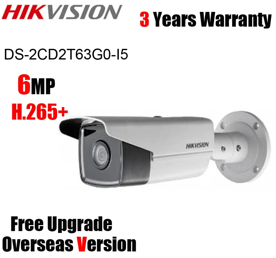 Hikvision DS-2CD2T63G0-I5 6MP ИК POE пуля сети Камера 50 м IP67 слот для карты SD IP заменить DS-2CD2T55FWD-I5