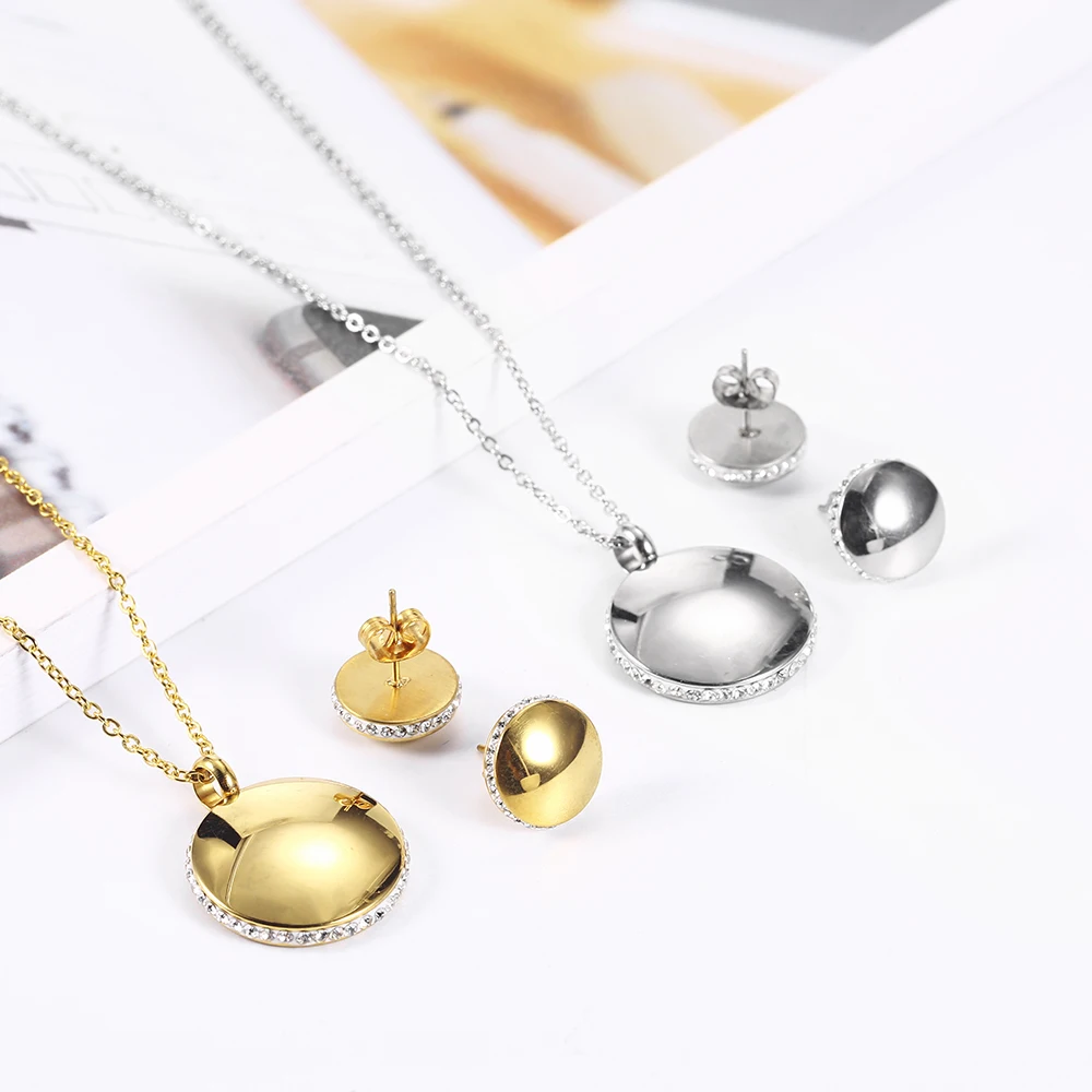 Jewelry Sets Charm Stainless Steel Woman Vogue 2019 Fine Accessories Bohemian Necklace earrings set Mass effect|Ювелирные наборы| |
