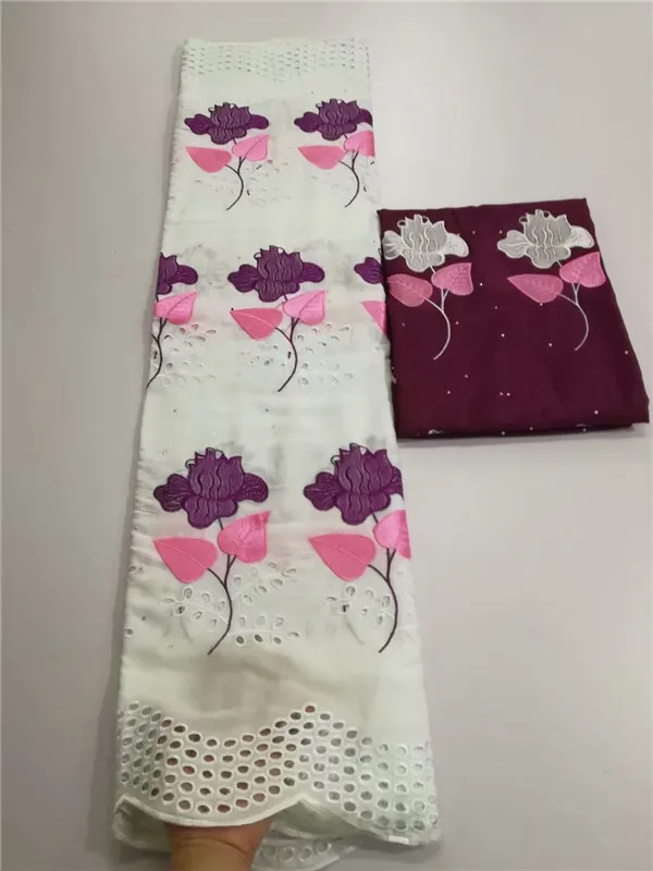 2019 African swiss voile lace in switzerland cotton laces Pink Purple fabric for Dress with stones brown | Дом и сад