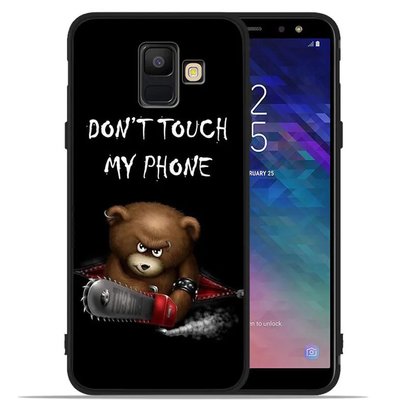 И надписью «Don't touch my phone»(не трогай мой для samsung Galaxy A9 A8 A7 A6 A5 A3 J3 J4 J5 J6 J8 плюс чехол для телефона чехол Coque Чехол-футляр мягкий
