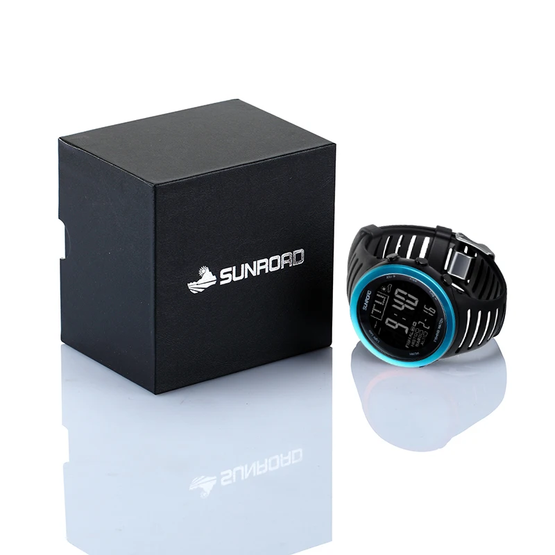 SUNROAD военные мужские цифровые часы Reloj-термометр барометр Погода погоды 50 м Водонепроницаемые Пешие Прогулки секундомер часы(синий