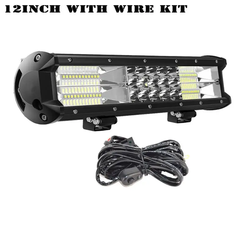 180w with wire kit 12 15 17 20 23 дюймов 180W 216W 252W 288W Светодиодный рабочий светильник баров комбо 4x4 внедорожный светодиодный светильник бар для трактора лодка 4WD грузовиков 4x4 ATV - Цвет: 180w with wire kit
