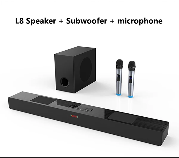 L8 Subwoofer Amoi L8 Bluetooth Саундбар настенный из чистого дерева ТВ динамик сабвуфер 3D объемный звук домашний кинотеатр 12 динамиков - Цвет: L8 Subwoofer