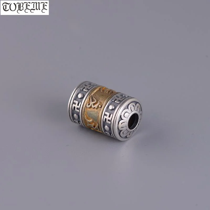 100% Серебро 925 пробы тибетская пословица из шести слов буддистская бусина Ом Мани
