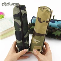 hot sale boys and girls camouflage pencil case canvas pencil bag school supplies stationery box