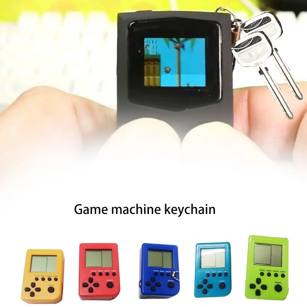 Портативная игровая консоль Tetris брелок для ключей портативная игра мини детские
