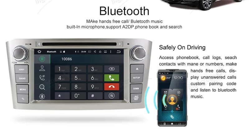 2din радио ips Экран Android 9,0 Встроенная память 4 Гб+ 32 ГБ, 8 ядер автомобиля gps для Toyota Avensis T25 2002-2008 стерео аудио-видео карта блок радио