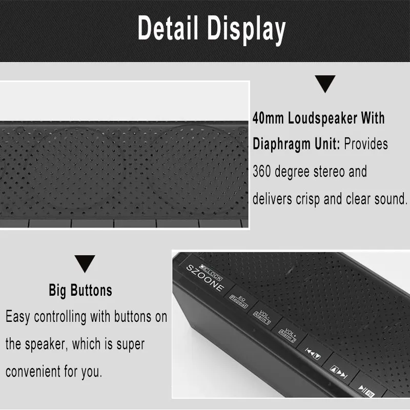 LEADSTAR bluetooth динамик портативный беспроводной стерео будильник для Iphone Huawei TF FM