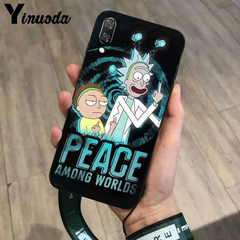 Yinuoda мультфильм Рик и Морти ТПУ мягкий силиконовый черный чехол для телефона для Haiwei P9 P 10 Plus P20 P20 Pro Honor 9 10 чехол