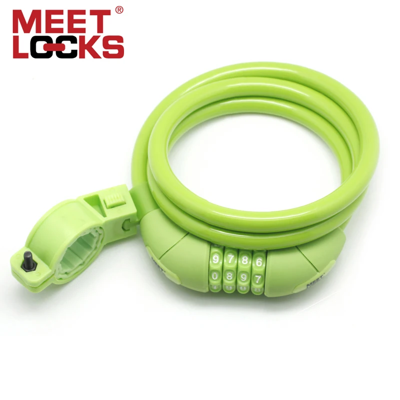 MEETLOCKS велосипедный замок с кодовым кабелем диаметром 12 мм x 3. 9 футов(L) 120 см, велосипедный замок с велосипедным кронштейном