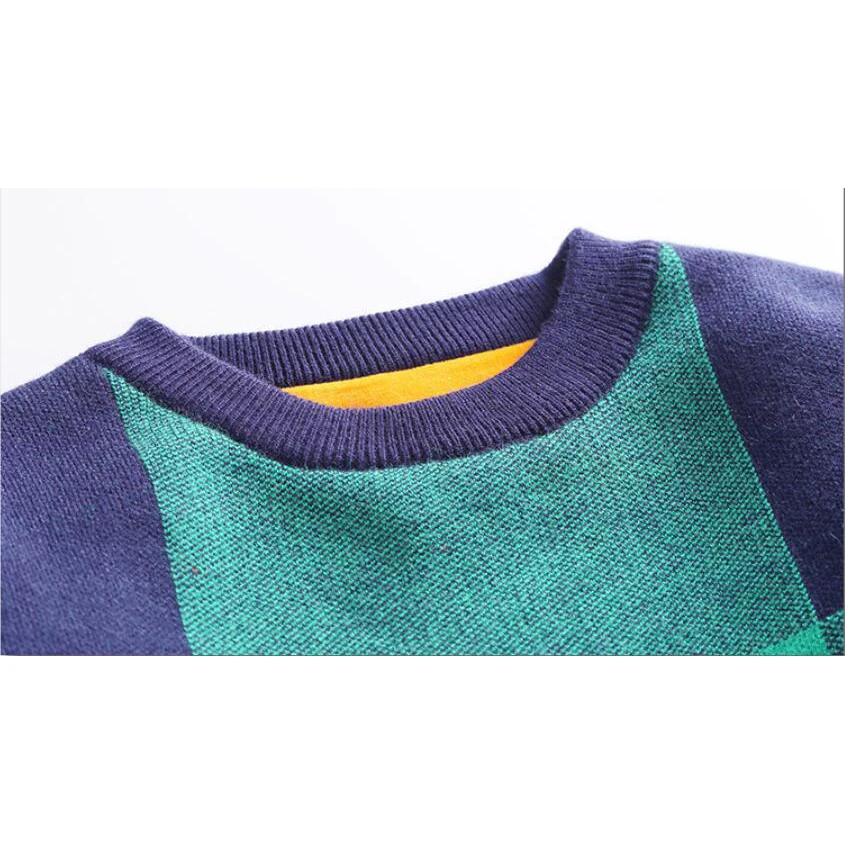 Для маленьких мальчиков зимний вельветовый свитер для детей теплые пуловеры с