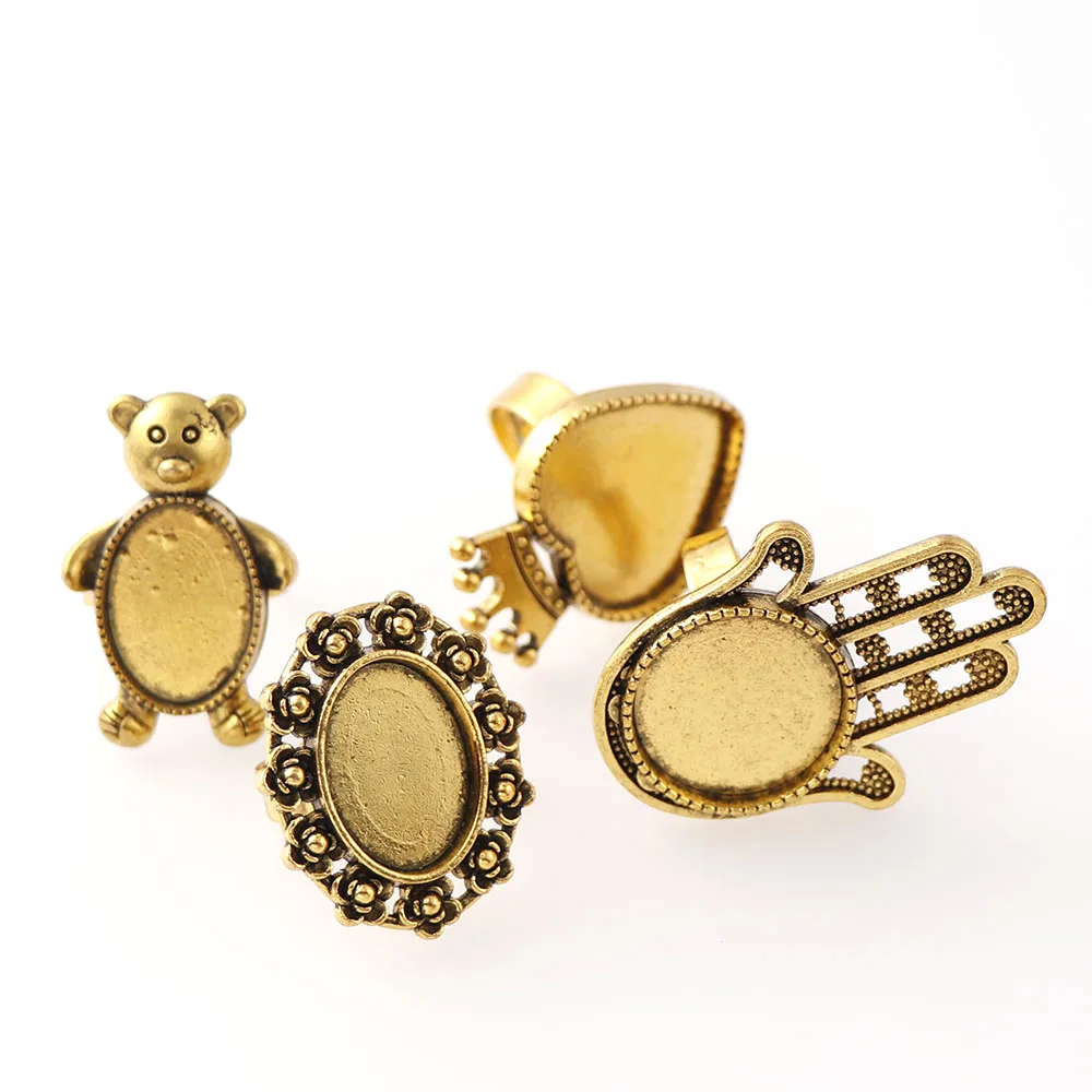 2 шт. поддон для кольца в форме сердца/овала/руки/медведя|Ювелирная фурнитура и