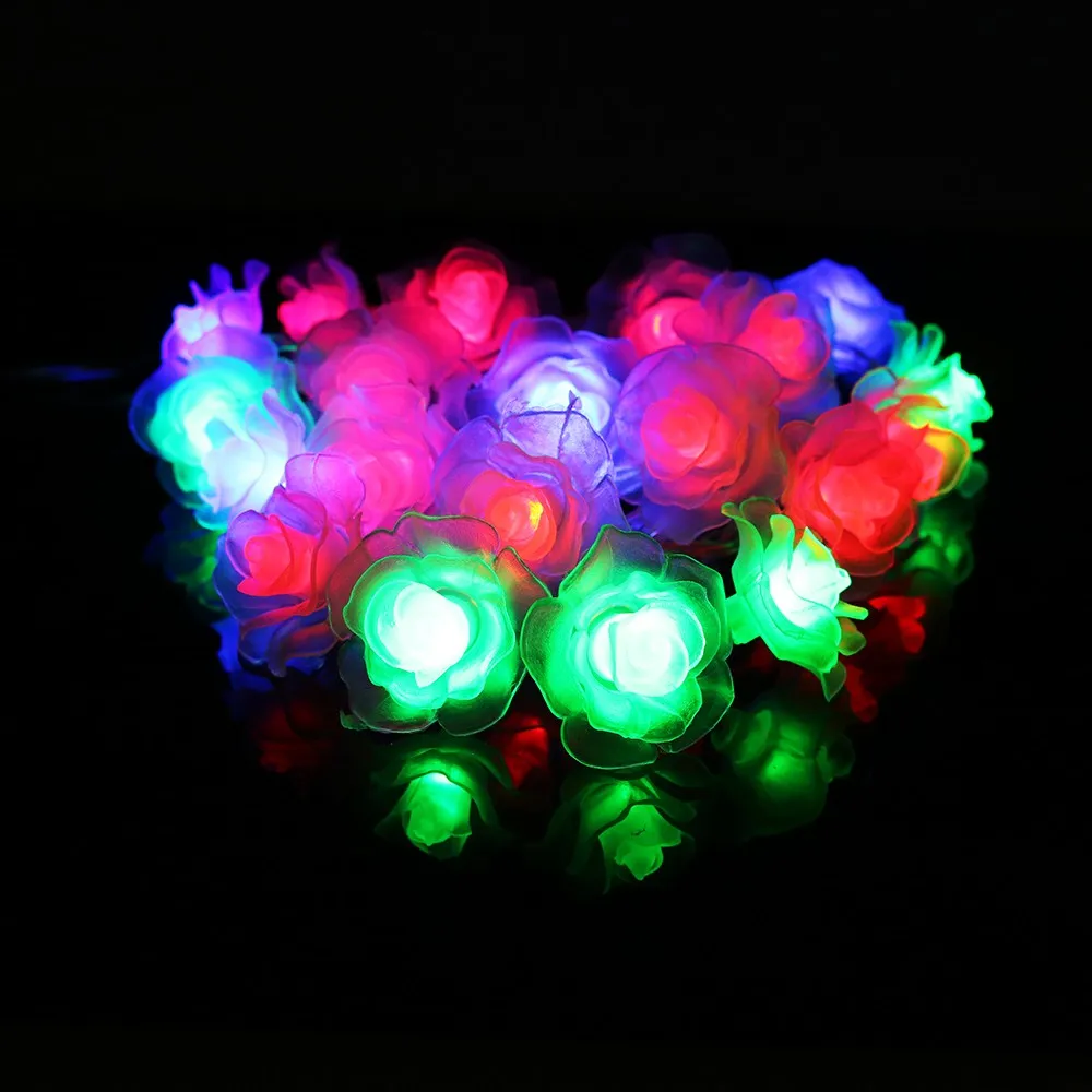 20 светодиодный цепочка цветов розы Luces светодиодный s украшения сказочные огни для свадьбы дома День святого Валентина события вечерние гирлянды Декор Luminaria