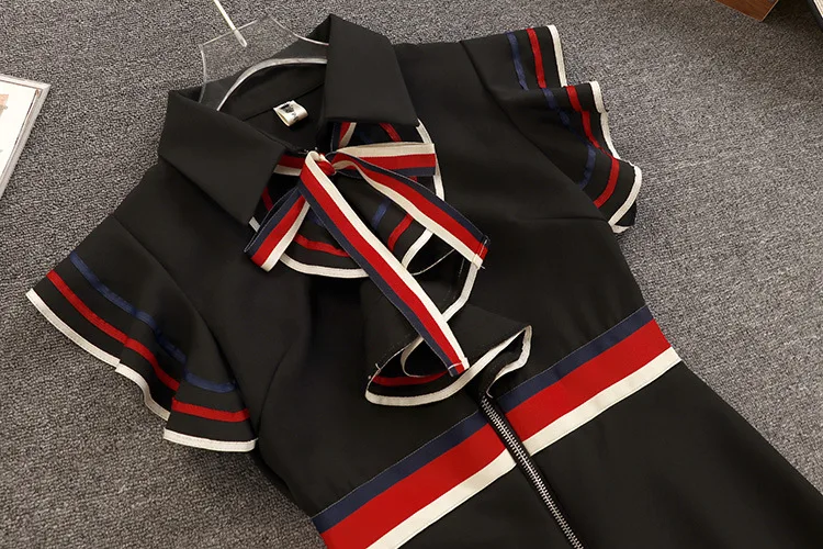 Женское модельное платье в стиле ретро подиумное мини на молнии с