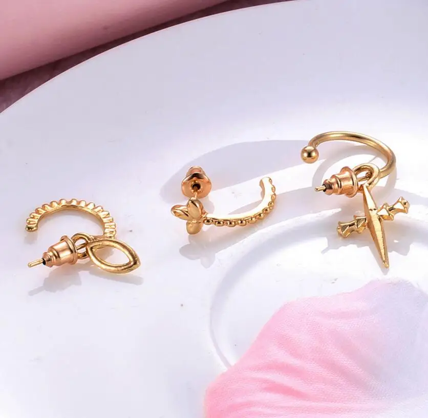 Новые модные популярные серьги женские сережки-крестики в Корейском стиле