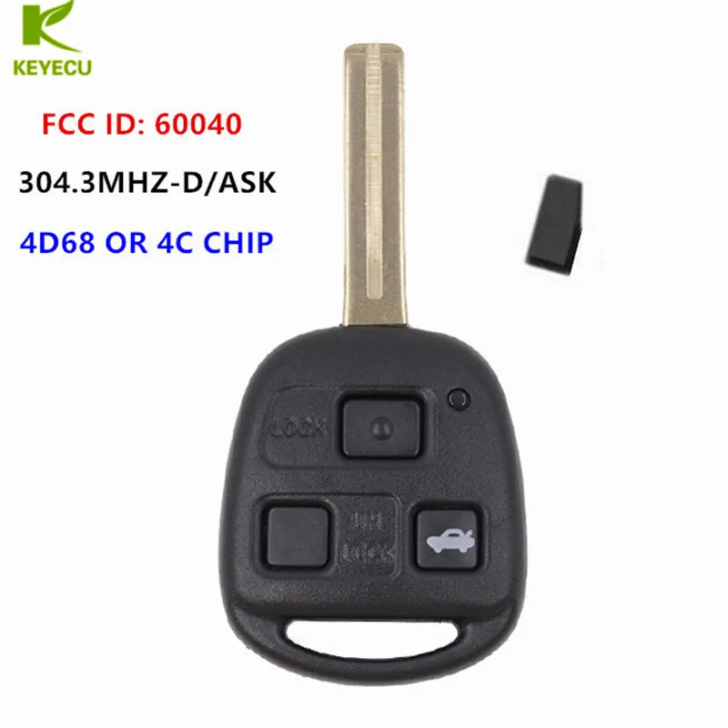 Замена KEYECU Новый дистанционный ключ 3 кнопки ASK 304MHZ-D без ключа для Lexus с чипом FCC ID: