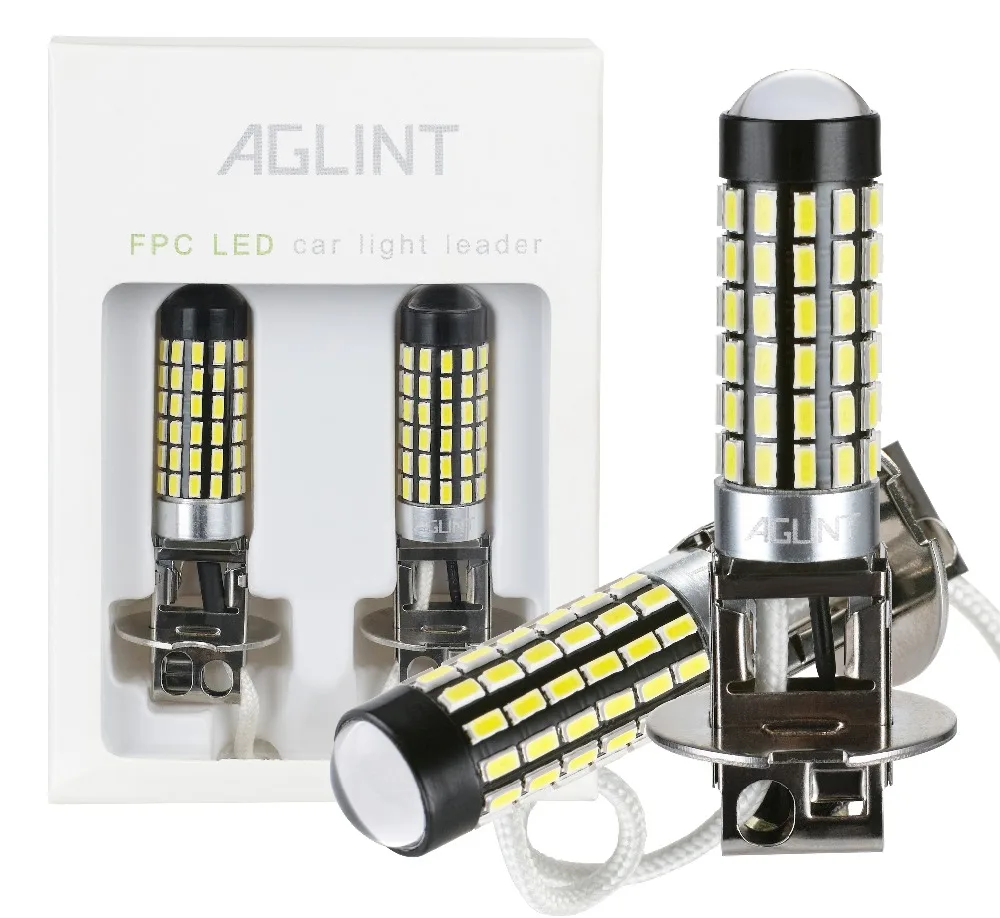 AGLINT 2 шт. Автомобильные фары лампы противотуманные H3 FPC LED 3014 SMD для дневных ходовых