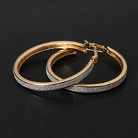 silver color hoop earrings for women paved with bling bling for wedding party bijouterie jewelry gift