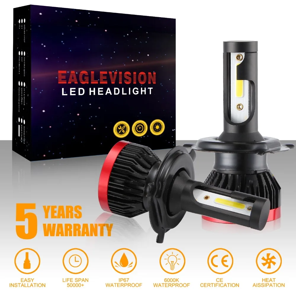 

2 шт. H8 9006 H1 H7 H4 9005 светодиодный фар комплект для переоборудования COB лампы 110W 26000LM белые высокие Мощность 6000 К фар автомобиля Прямая доставка