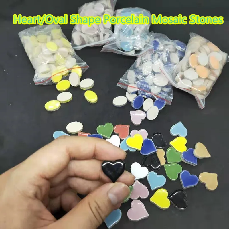 108 шт Керамическая в форме сердца мозаичная плитка разных цветов фарфоровая