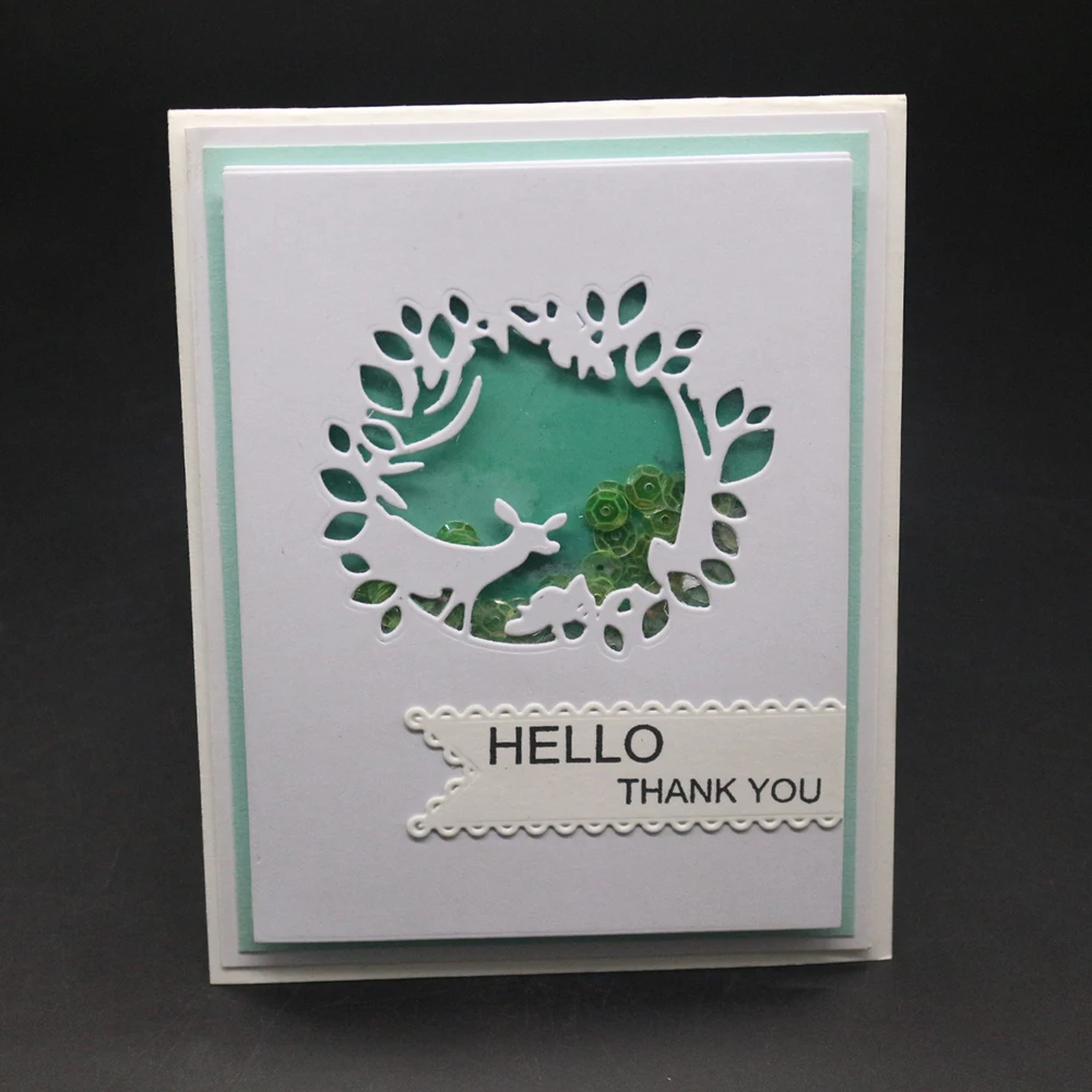 Олень лист круглая рамка металлические режущие штампы делая трафареты с