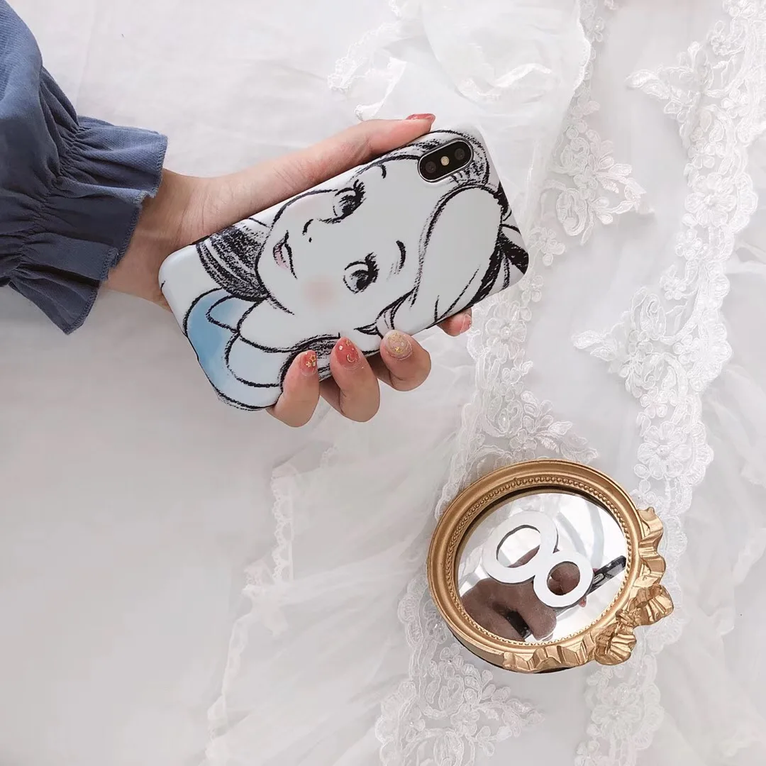 Модный мультфильм аниме эскиз Disneys Белоснежка защитный чехол для iphone 8 7 6 6s Plus X XR Xs