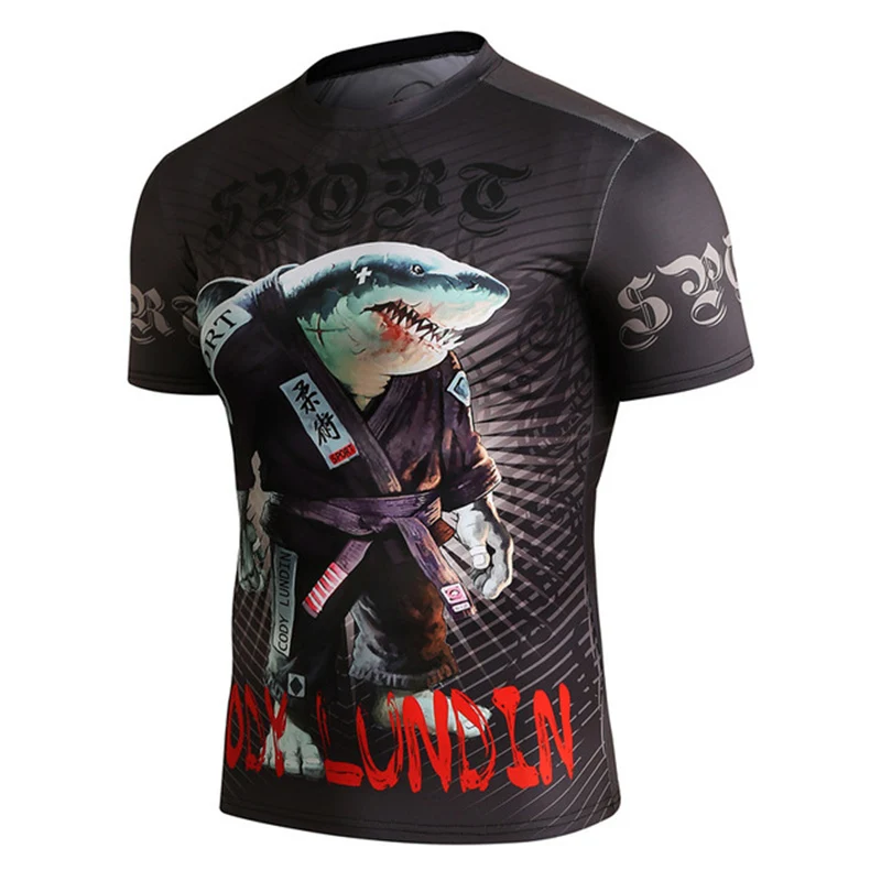 Мужская компрессионная футболка Cody Lundin MMA Fitness UFC Fight Muay Thai Tight Fightwear|Мужские