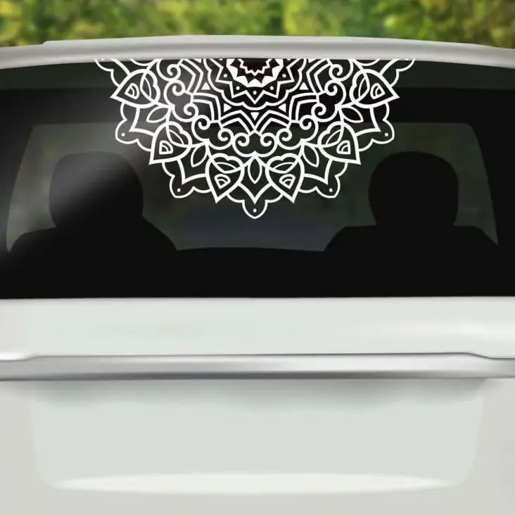 

Наклейка на окно автомобиля, полумандала, Виниловая наклейка на стену, украшение для дома, наклейка с полумандалой на автомобиль, съемный религиозный дизайн, Постер AY1444