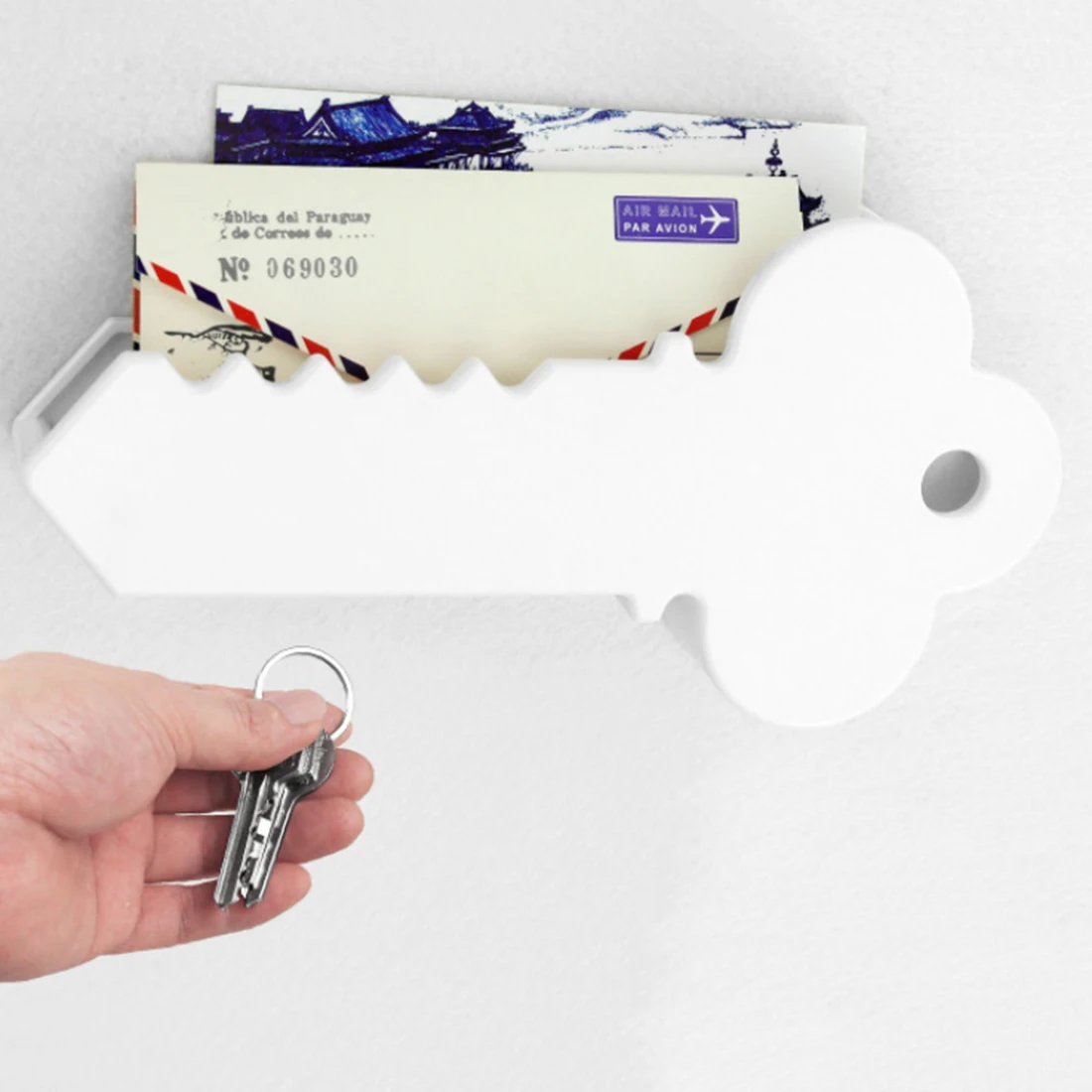Настенный гигантский магнитный держатель для ключей в форме ключа конверт
