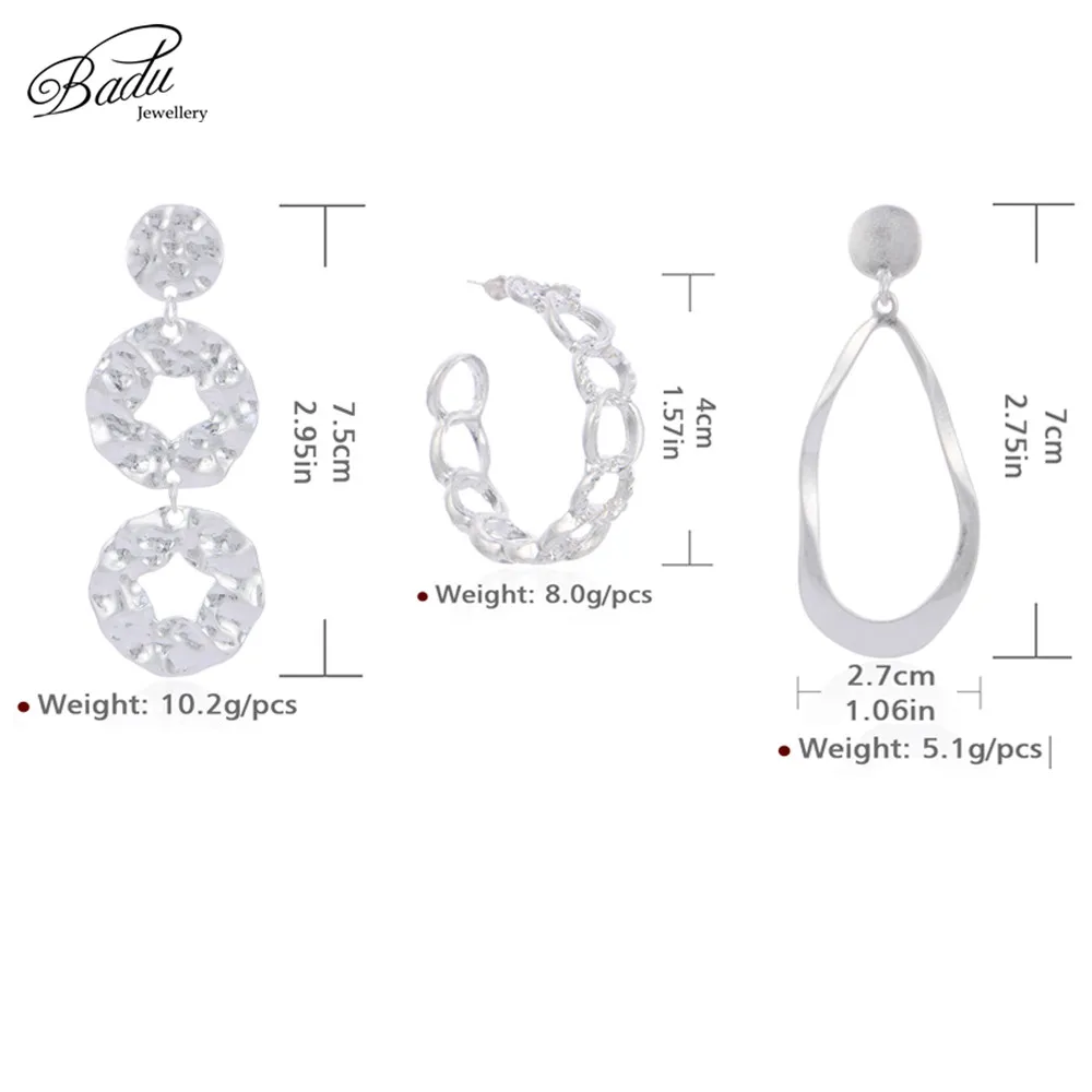 Женские винтажные золотые серьги Badu большие металлические длинные висячие