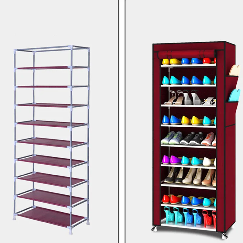 Минималистский современный стеллаж для обуви большой емкости 9 ярусные полки
