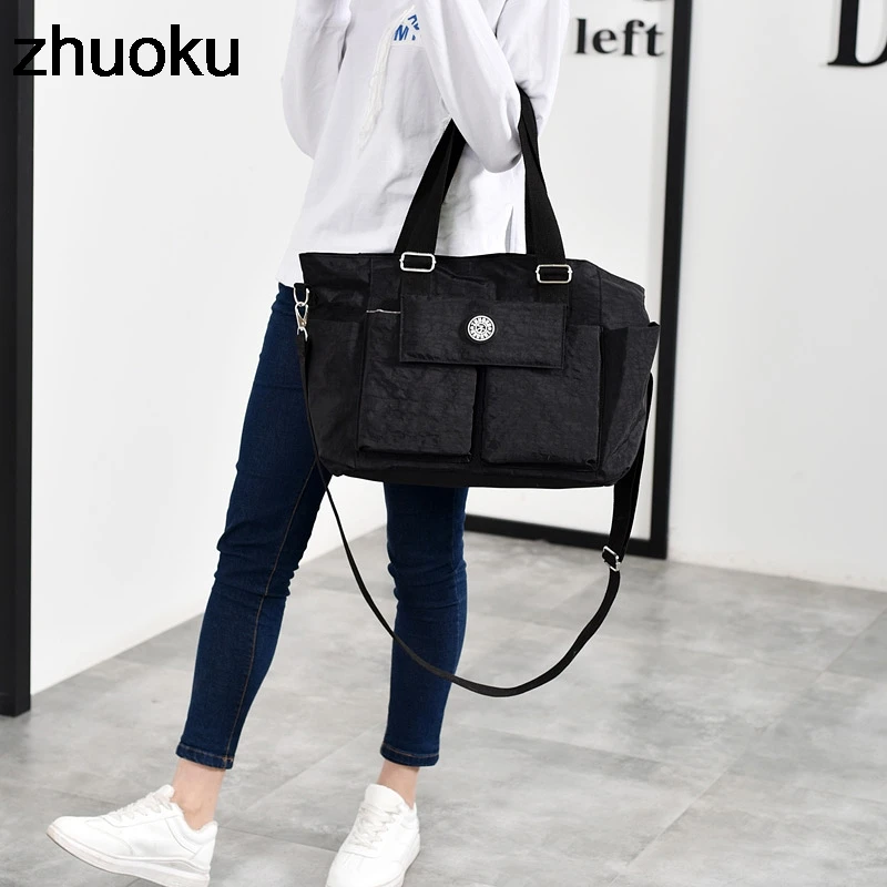 Сумка мессенджер Женская нейлоновая большой повседневный саквояж на плечо для